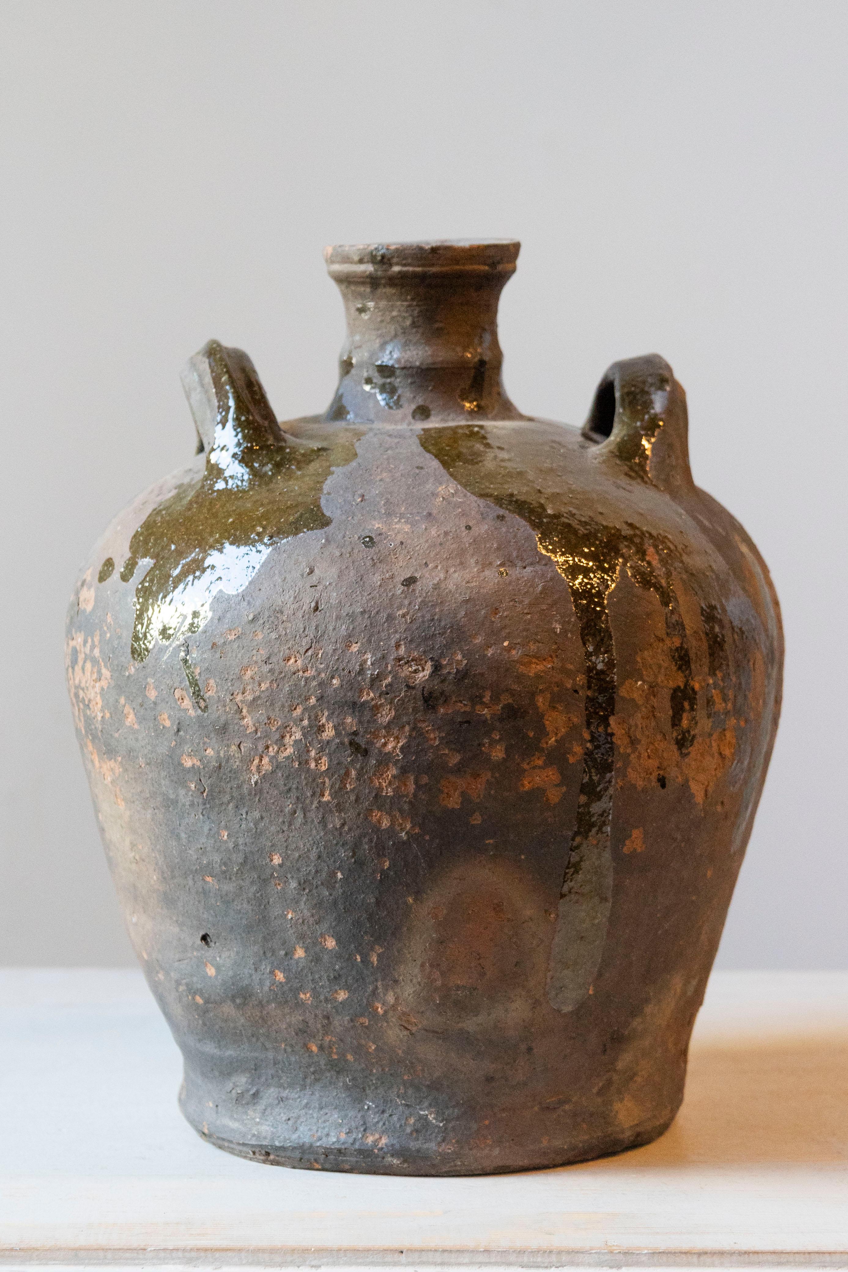 Vaso in terracotta smaltata francese del XIX secolo In condizioni buone in vendita a Atlanta, GA