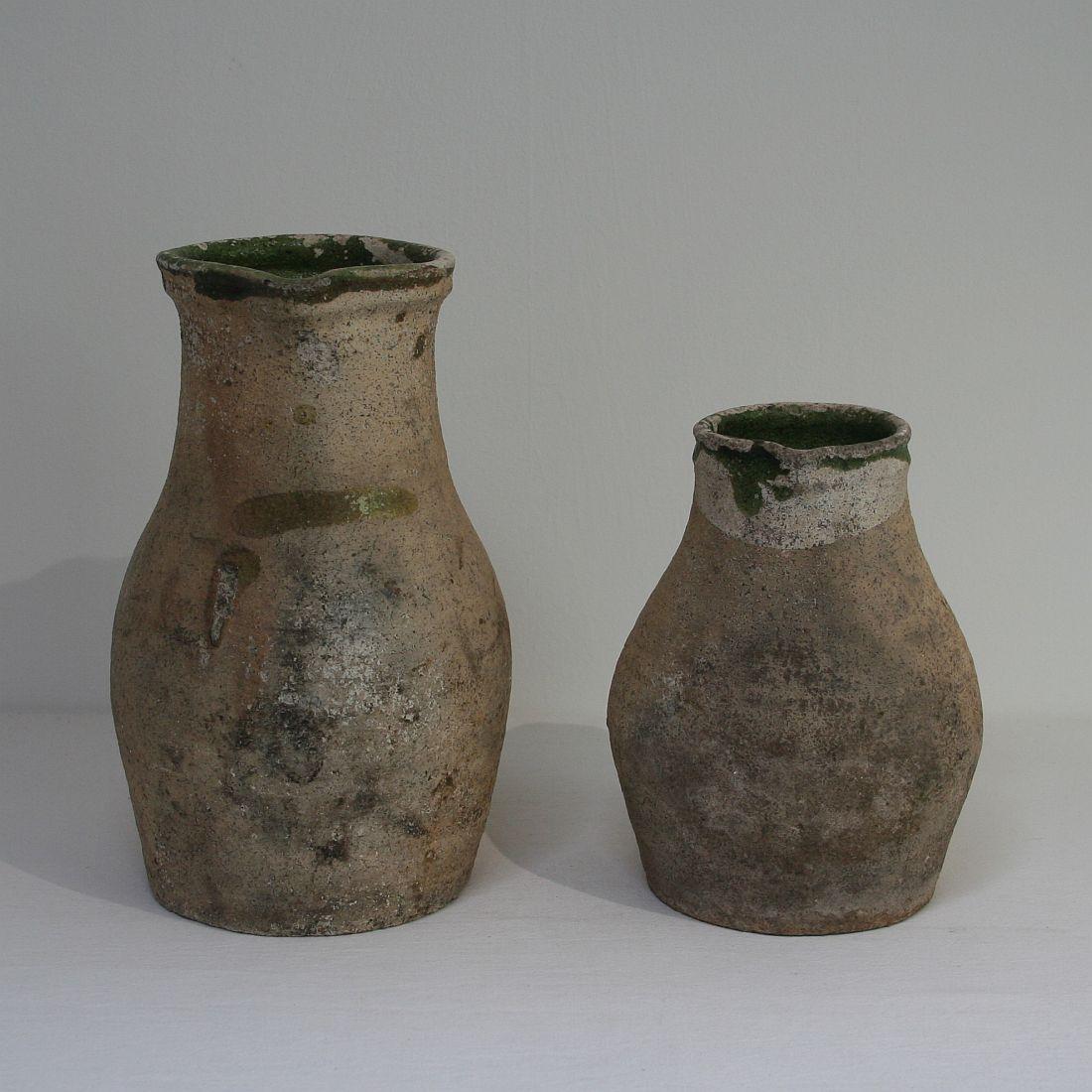 French Provincial 19th Century French Glazed Earthenware Pitchers For Sale
