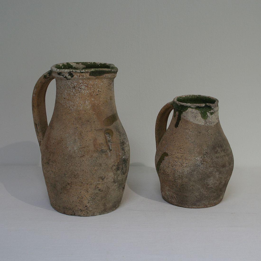 19th Century French Glazed Earthenware Pitchers In Good Condition For Sale In Buisson, FR