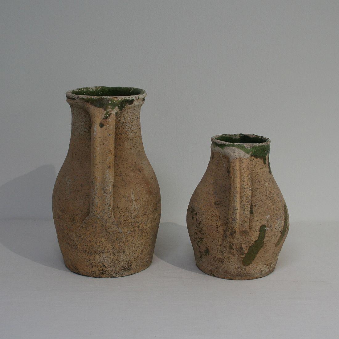 19th Century French Glazed Earthenware Pitchers For Sale 3
