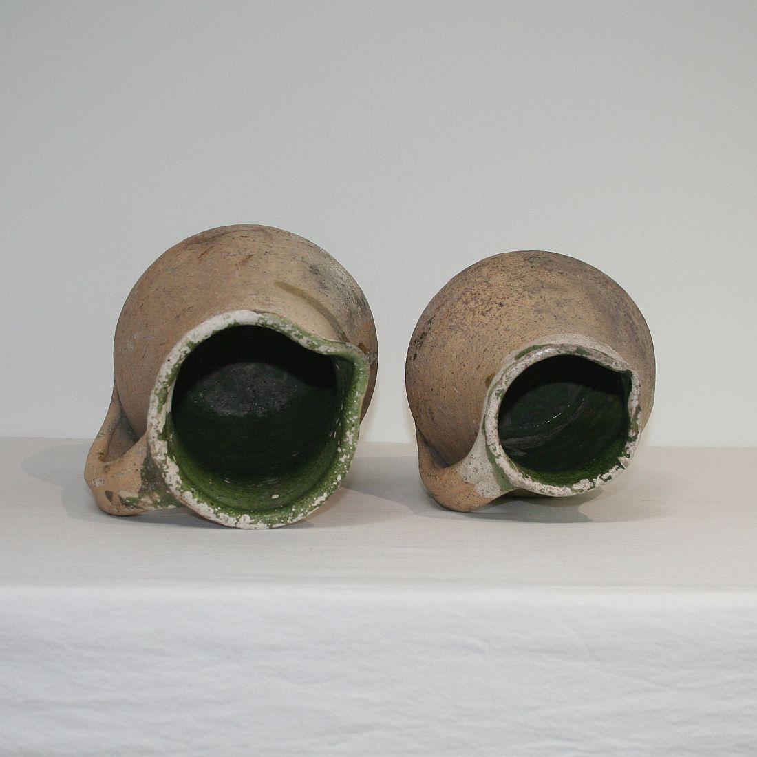 19th Century French Glazed Earthenware Pitchers For Sale 4