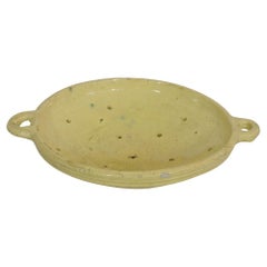 19th Century French Glazed Earthenware Strainer