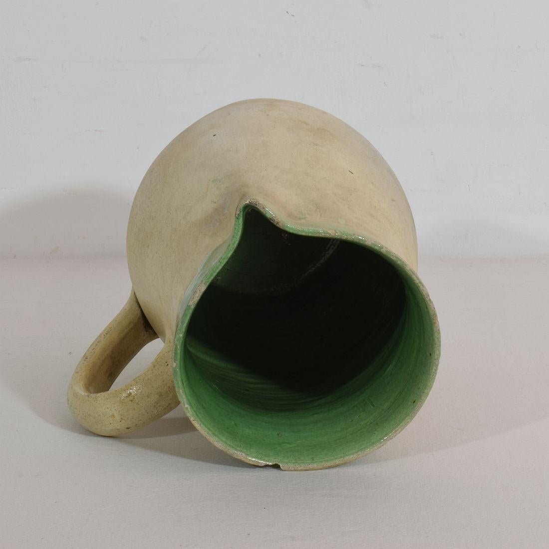 Poterie Pichet à eau en faïence émaillée française du 19e siècle en vente