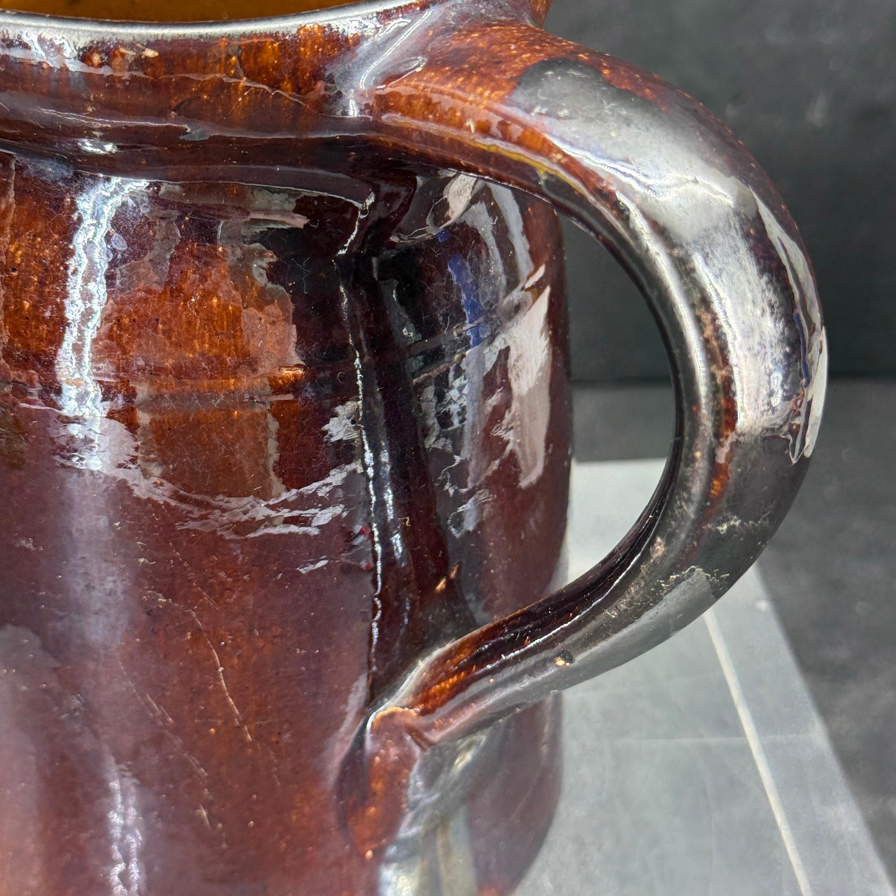19. Jahrhundert Französisch glasiert Glanz Steinzeug Krug Krug im Angebot 4