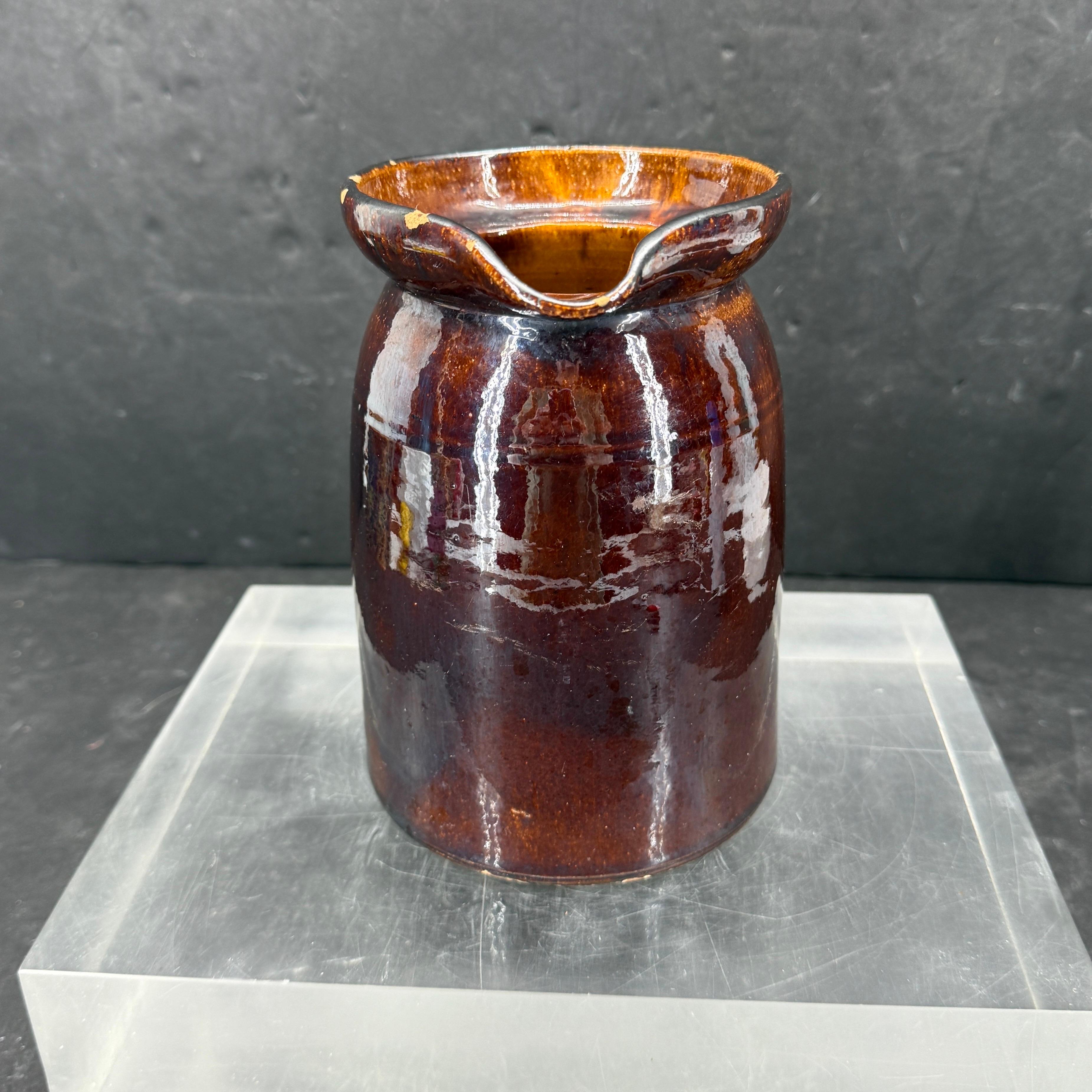 19. Jahrhundert Französisch glasiert Glanz Steinzeug Krug Krug (Glasiert) im Angebot