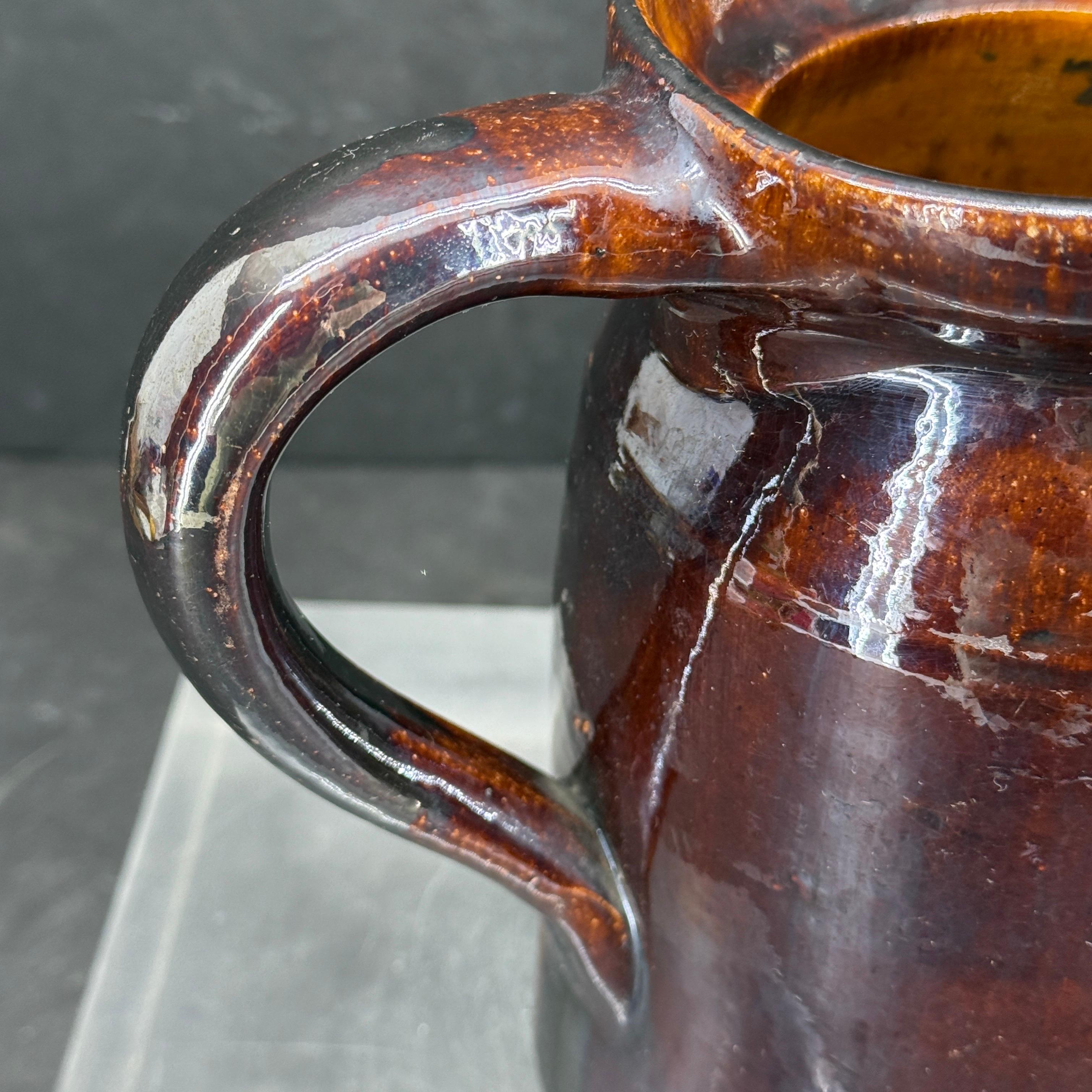 19. Jahrhundert Französisch glasiert Glanz Steinzeug Krug Krug im Angebot 1