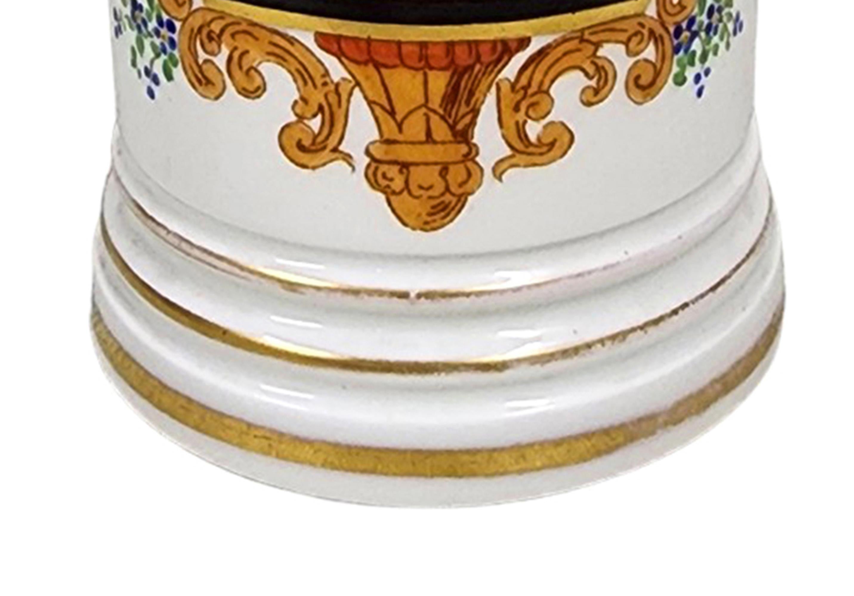 Napoleone III Vaso da farmacia/apoteca in porcellana smaltata francese del XIX secolo - 