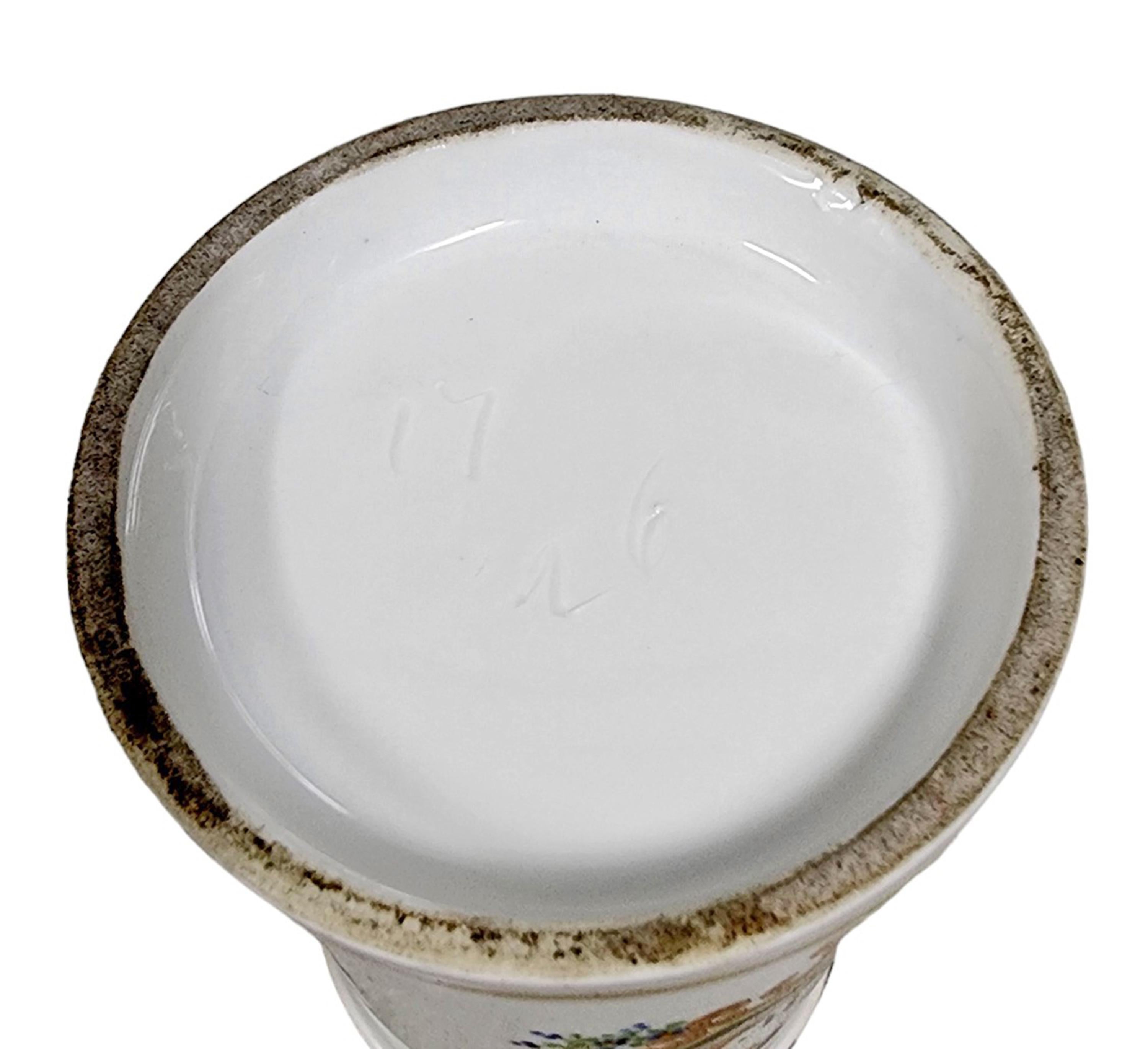 Vaso da farmacia/apoteca in porcellana smaltata francese del XIX secolo - 