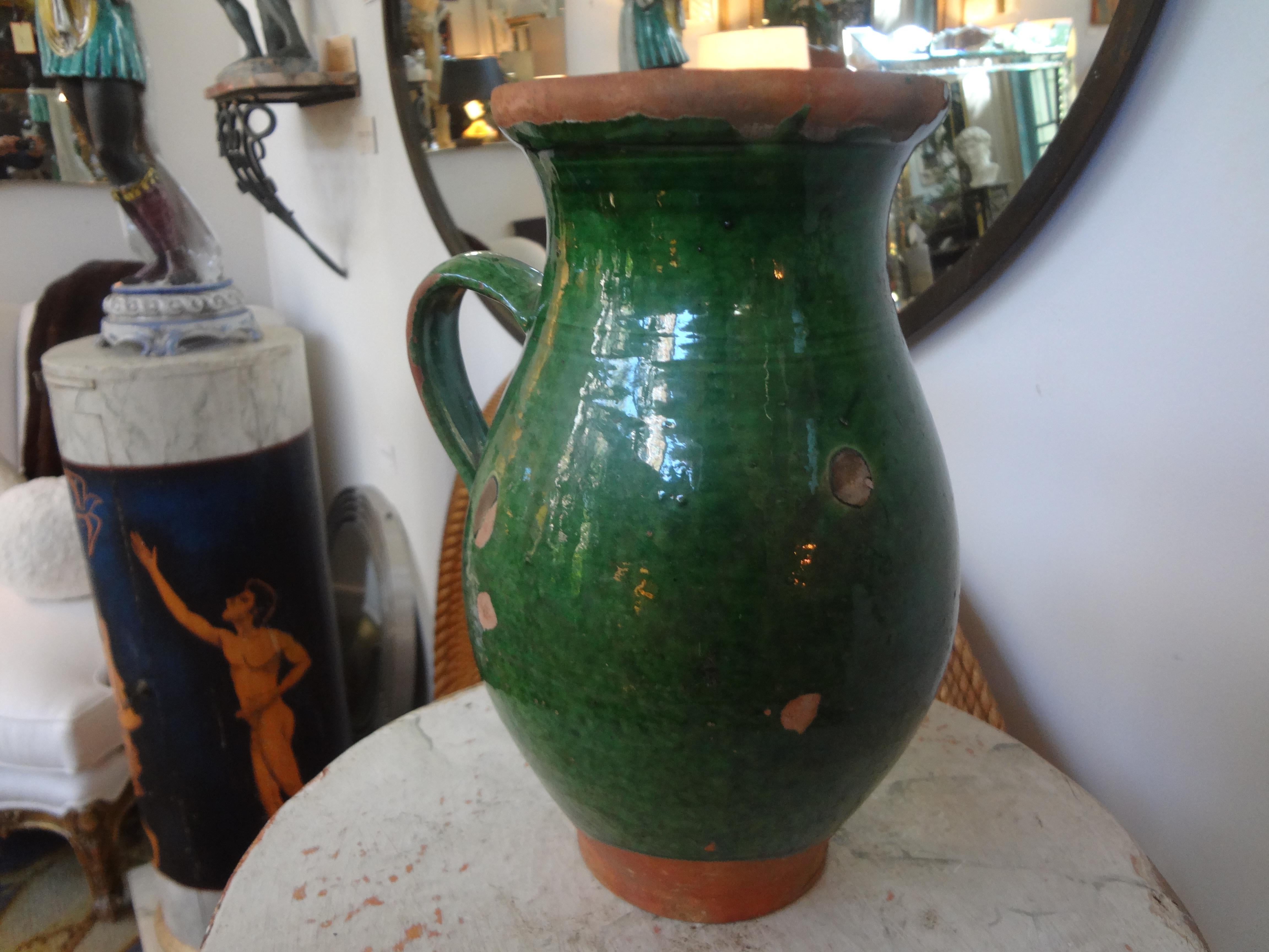 19th Century French Glazed Terracotta Vessel In Good Condition In Houston, TX