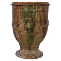 19th Century French Glazed Terracotta Anduze Vase, Planter