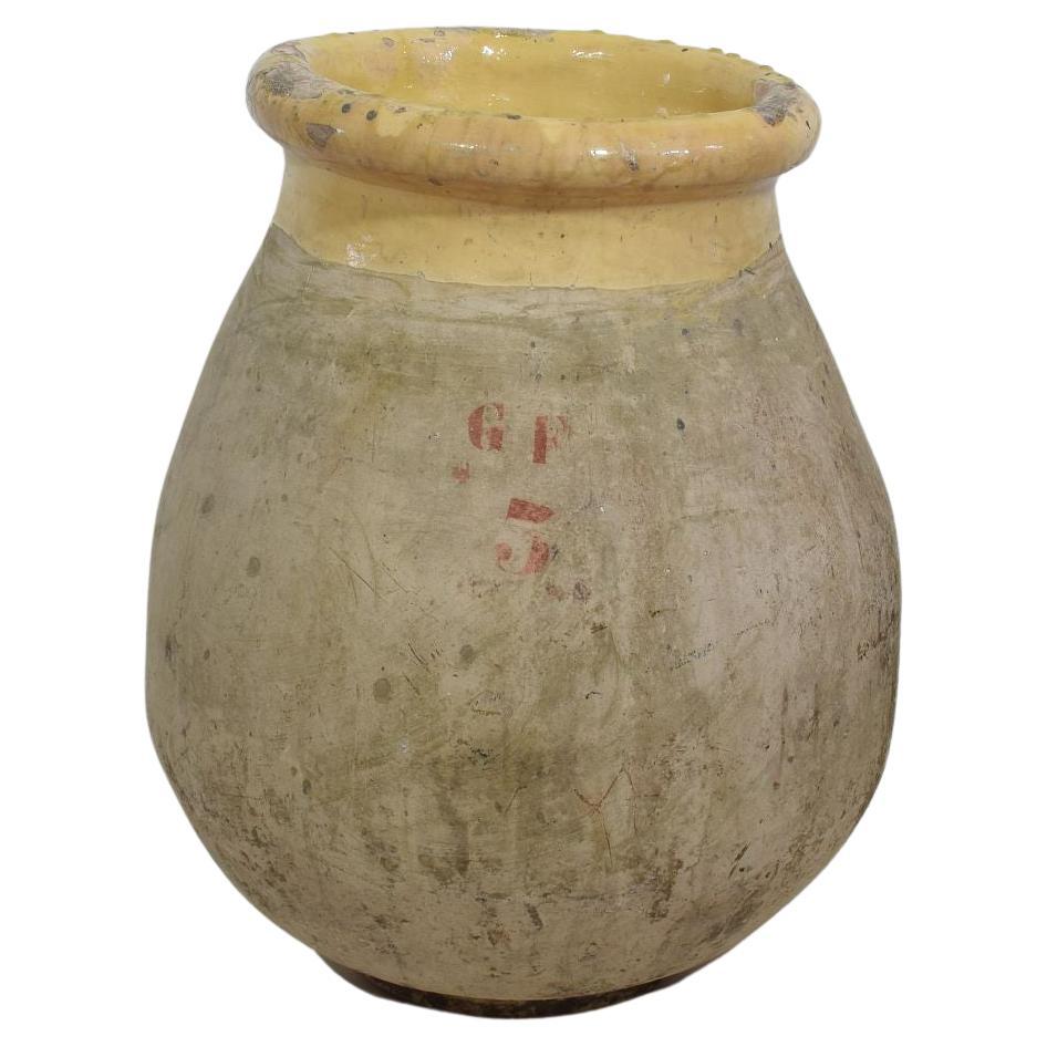 19th Century French Glazed Terracotta Biot Jar
