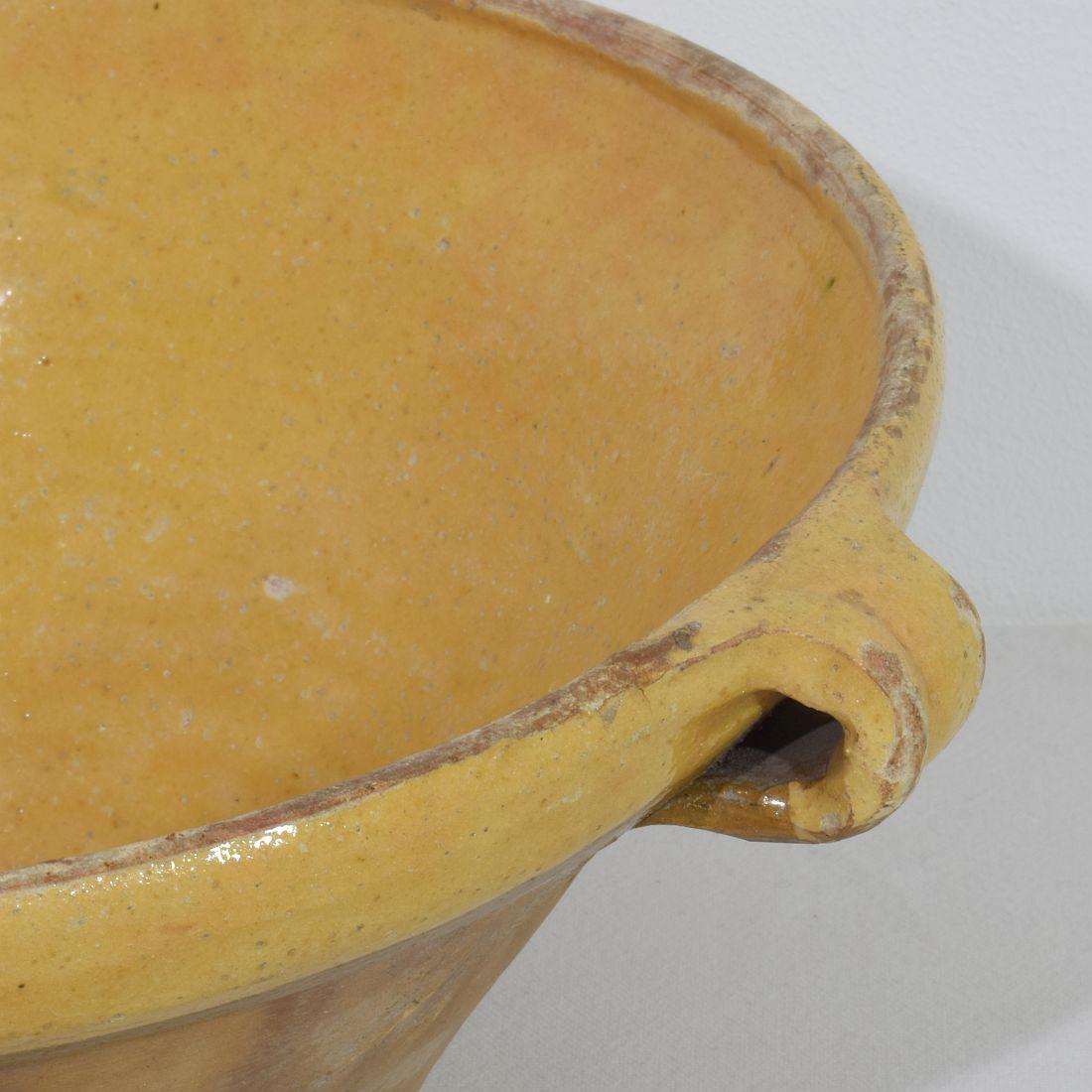 19th Century French Glazed Terracotta Dairy Bowl or Tian For Sale 6