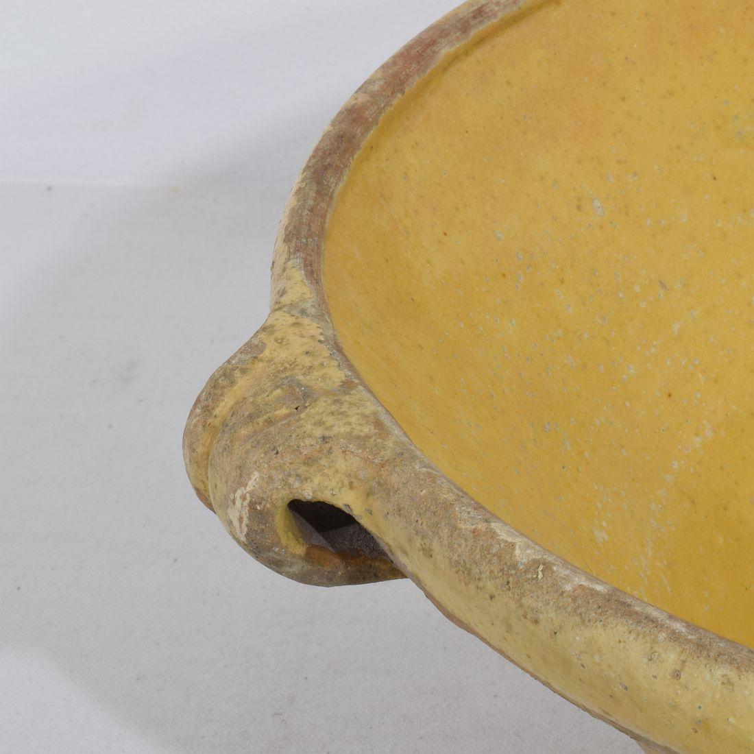 19th Century French Glazed Terracotta Dairy Bowl or Tian For Sale 7