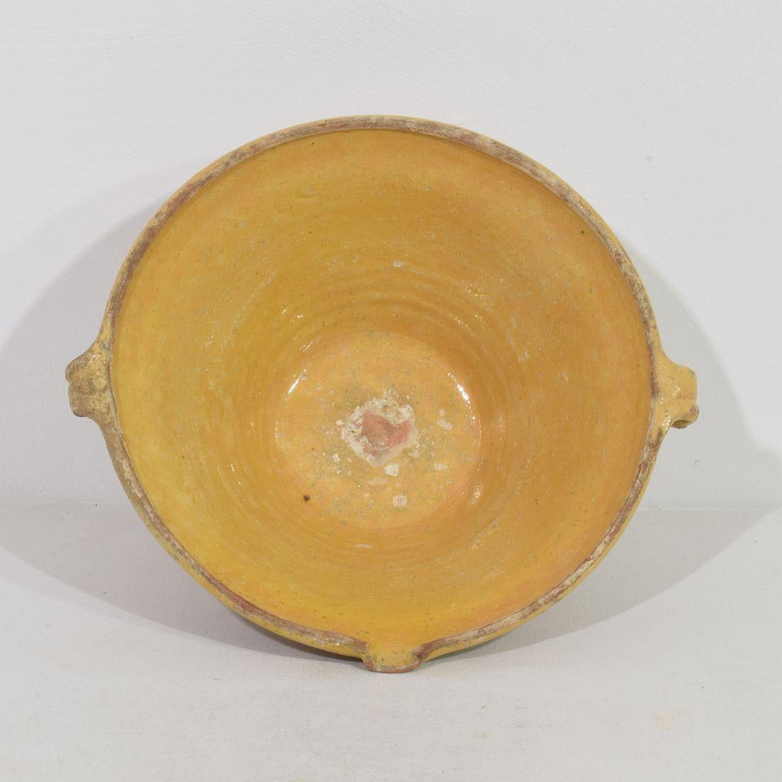 19th Century French Glazed Terracotta Dairy Bowl or Tian For Sale 2