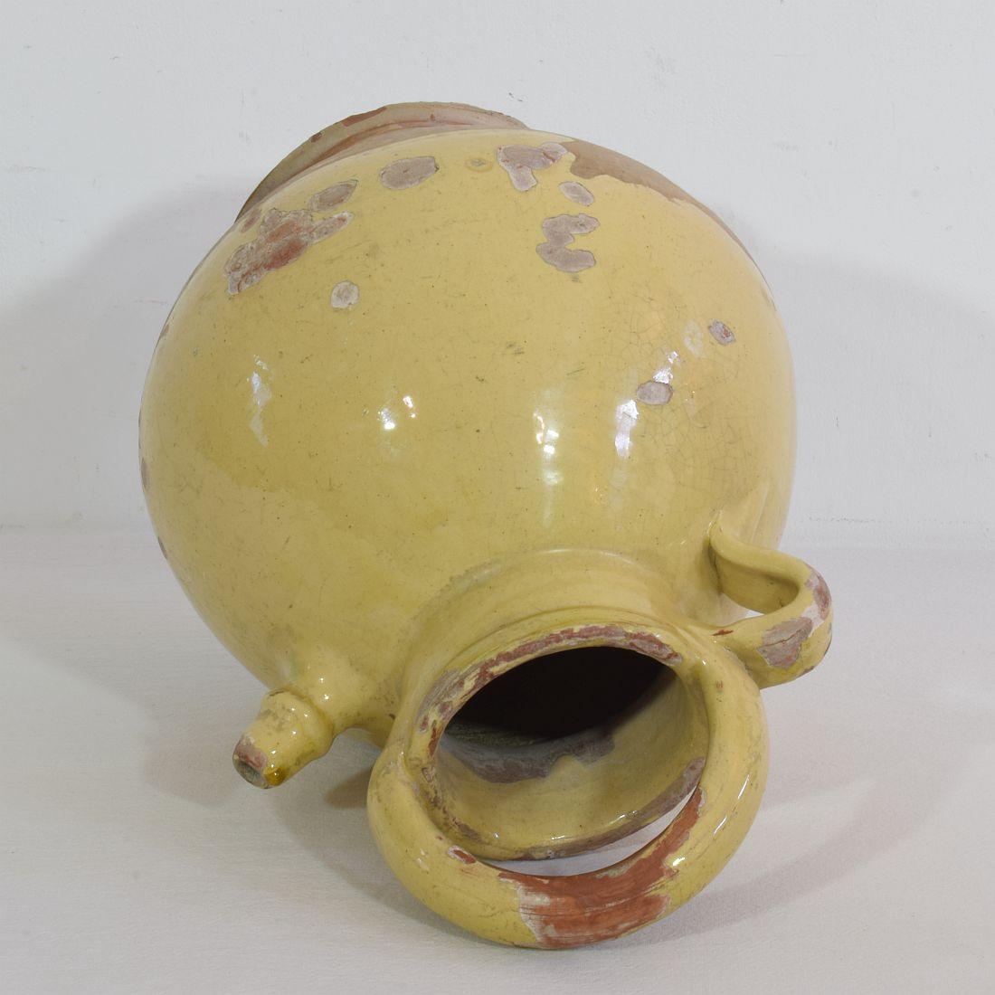 19th Century French Glazed Terracotta Jug or Water Cruche 8