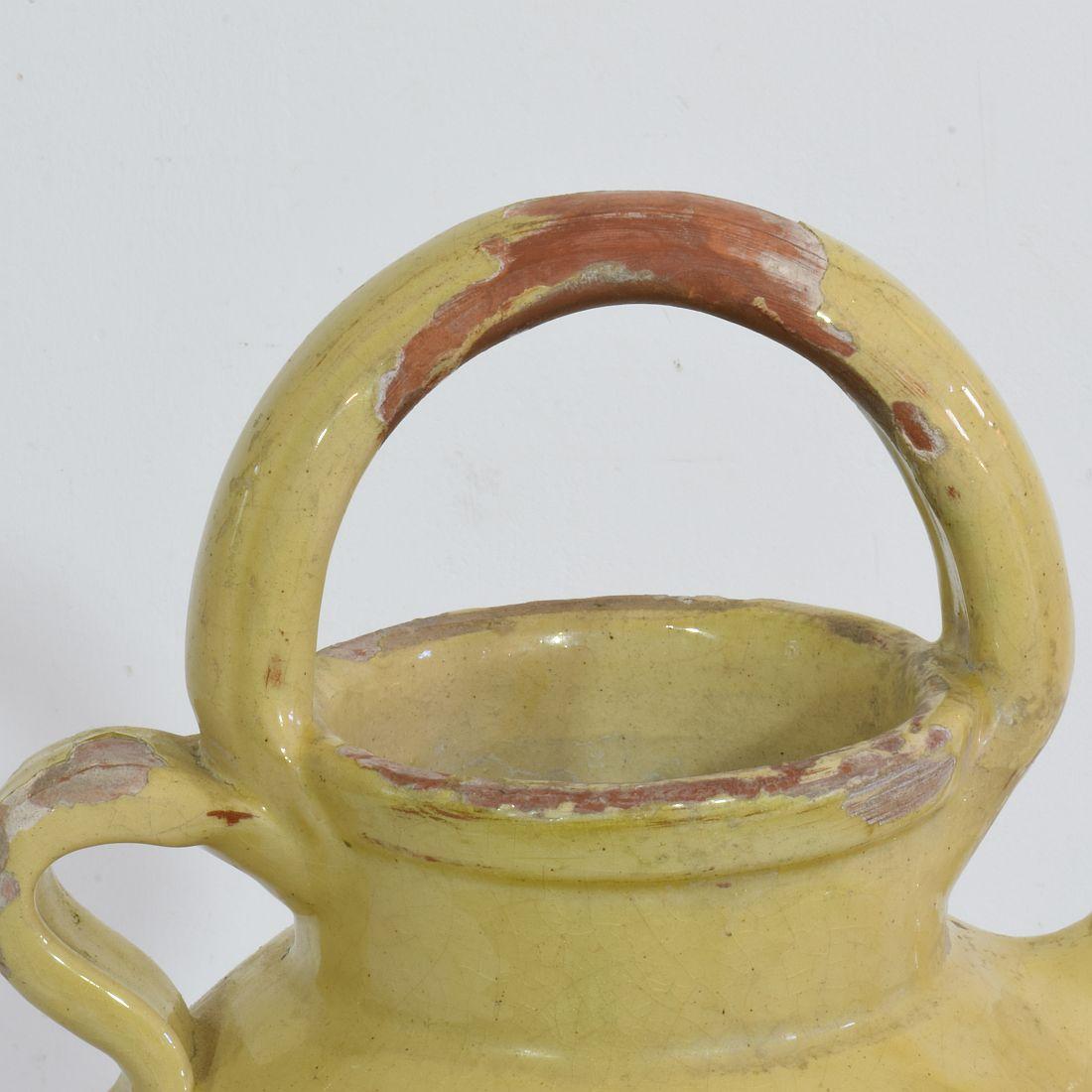 19th Century French Glazed Terracotta Jug or Water Cruche 5