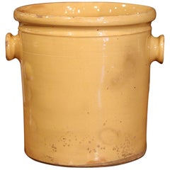 19th Century French Glazed Terracotta Kitchen Utensils Pot