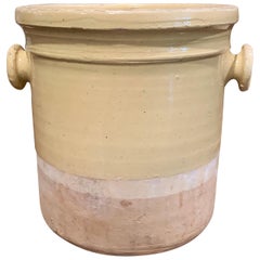 19th Century French Glazed Terracotta Kitchen Utensils Pot