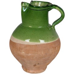 französischer glasierter Terrakotta-Krug aus dem 19
