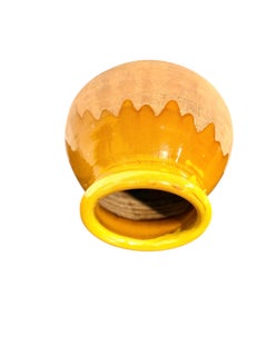 19th Century French Glazed Terracotta Pot with Honey Drip Glaze