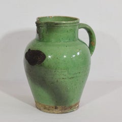 19th Century, French Glazed Terracotta Water Jug