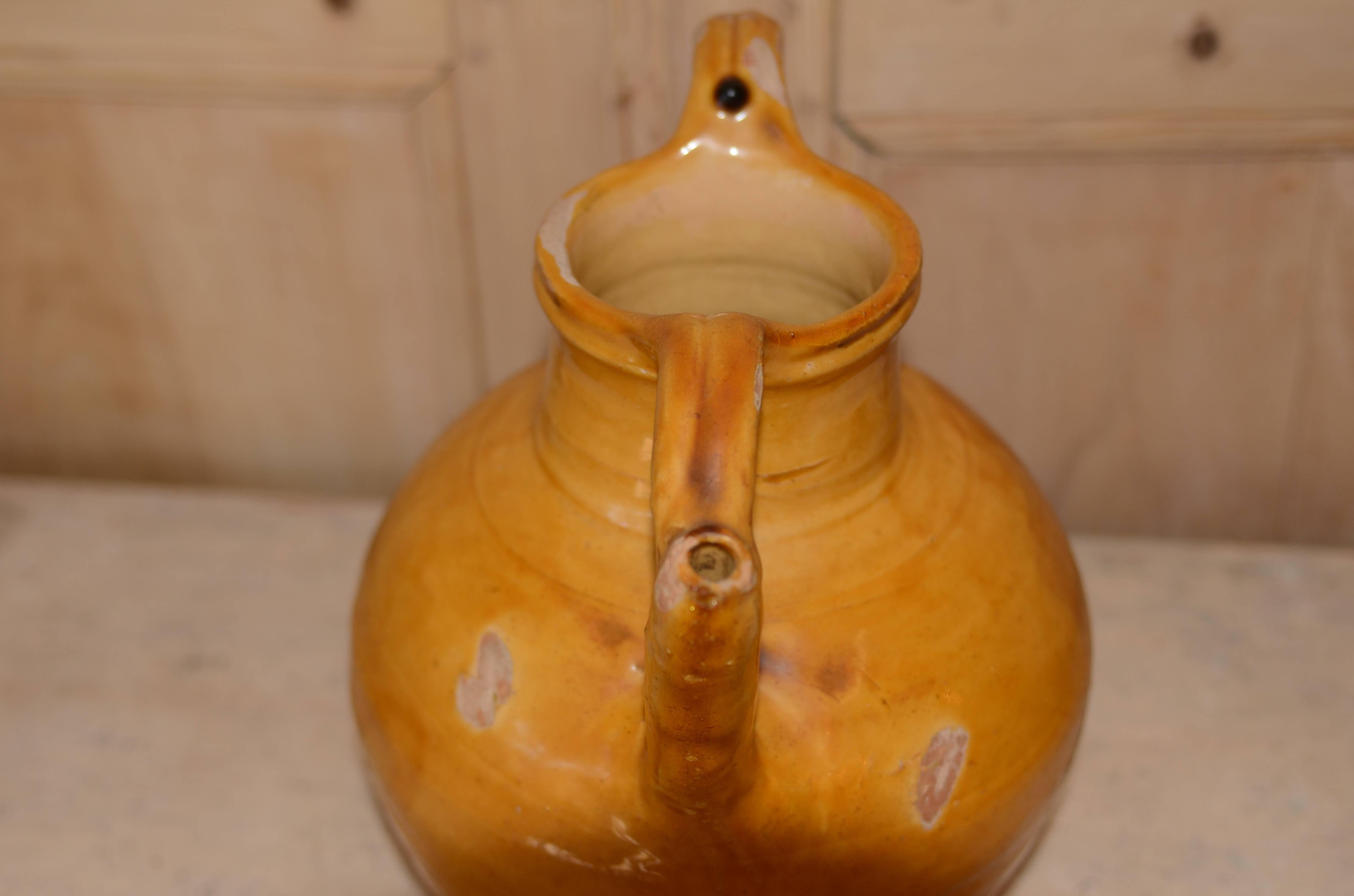 19th Century French Glazed Water Pitcher For Sale 3