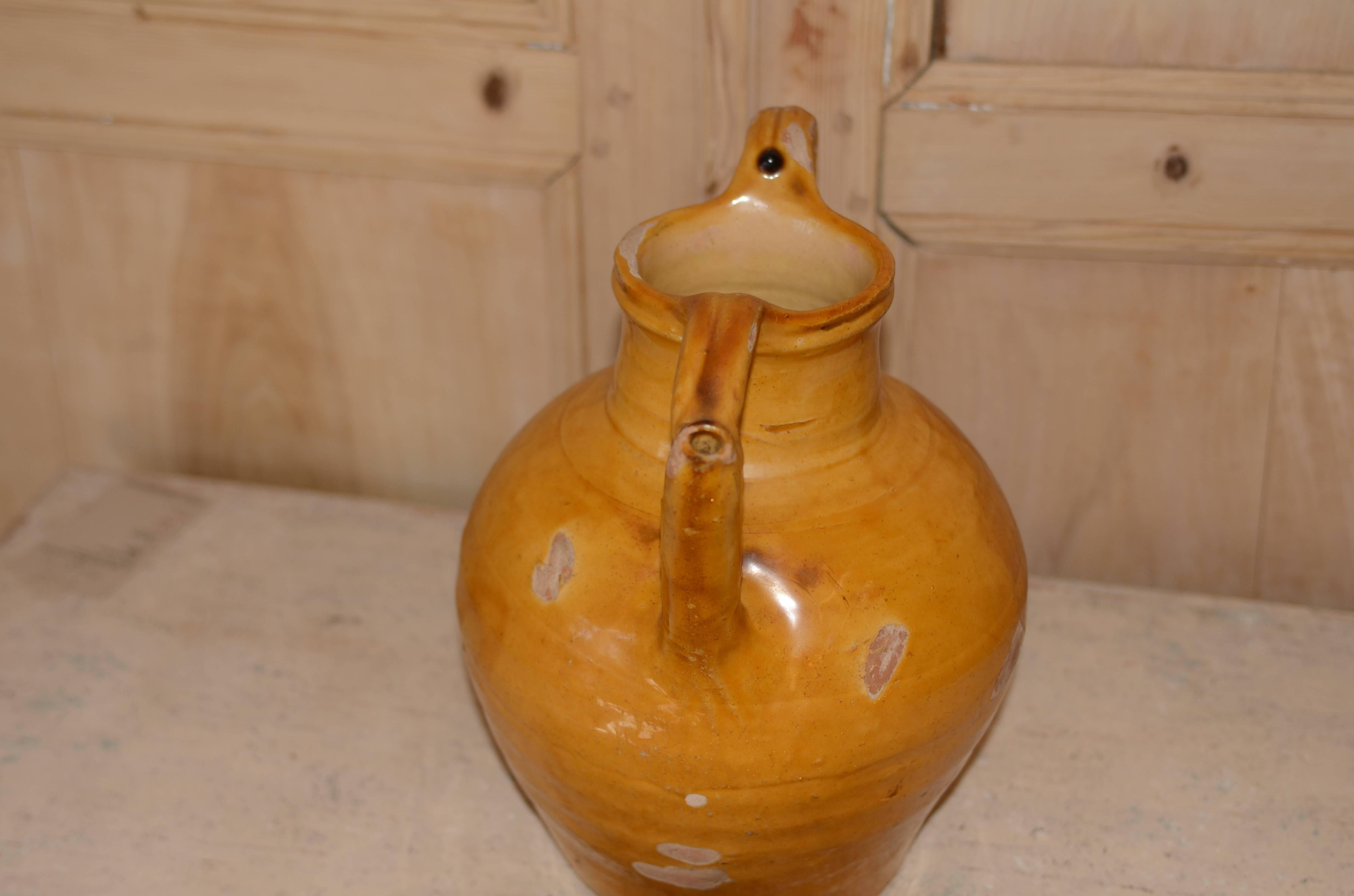 19th Century French Glazed Water Pitcher For Sale 4