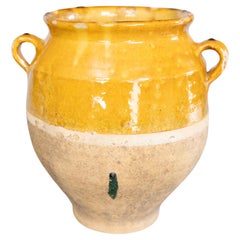 19th Century French Glazed Yellow Confit Pot