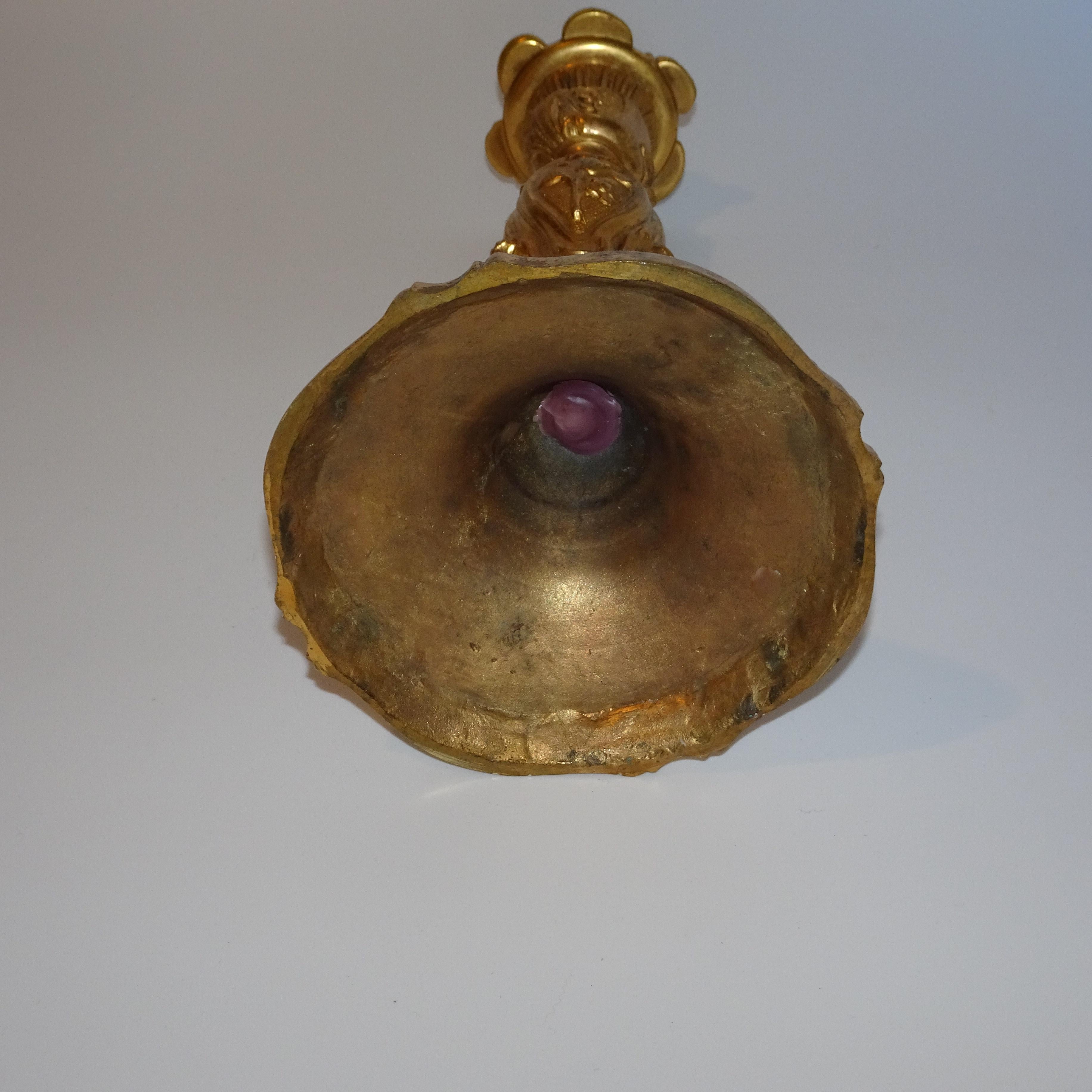 19th Century French Gold Doré Candlestick For Sale 8