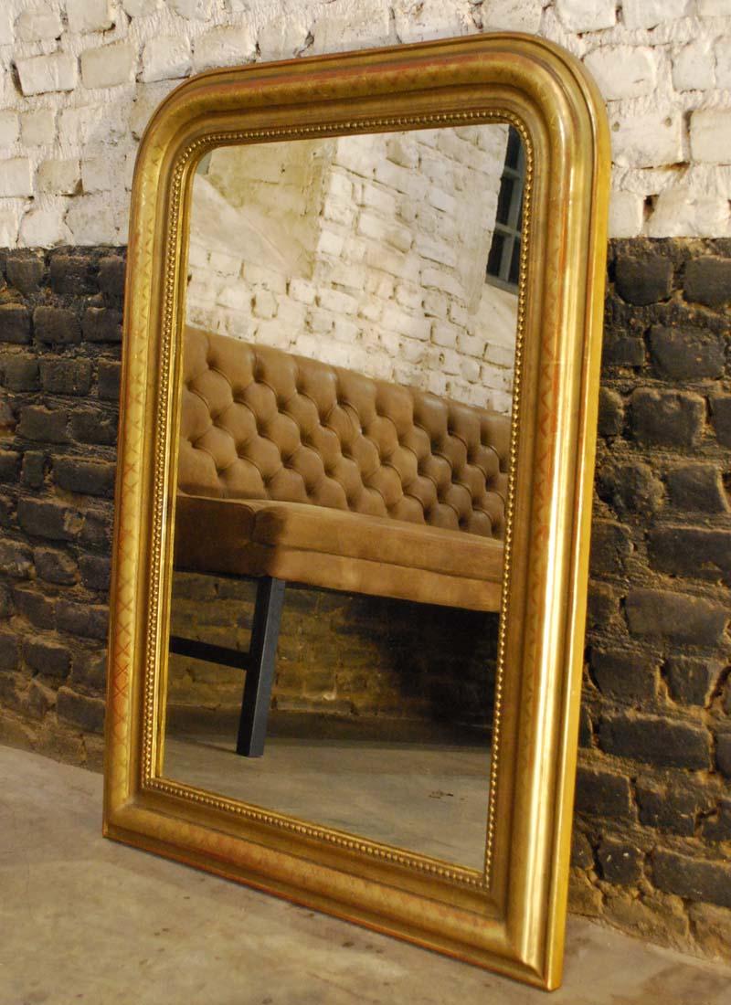 19th Century French Gold Gilt Louis Philippe Mirror In Good Condition In Casteren, NL
