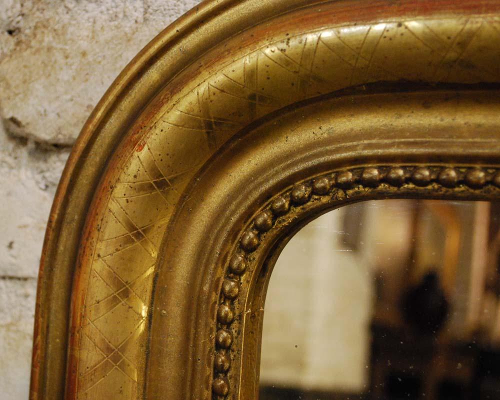 Gesso 19th Century French Gold Gilt Louis Philippe Mirror