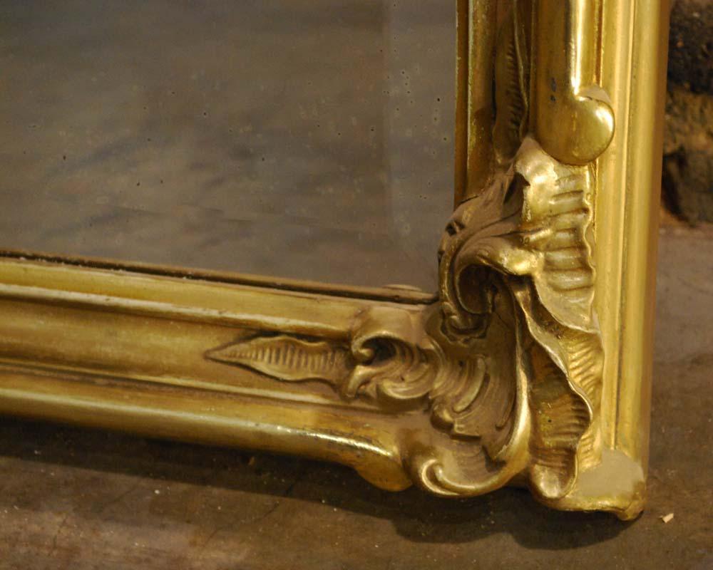 19th century French gold gilt rococo mirror with faceted glass 9