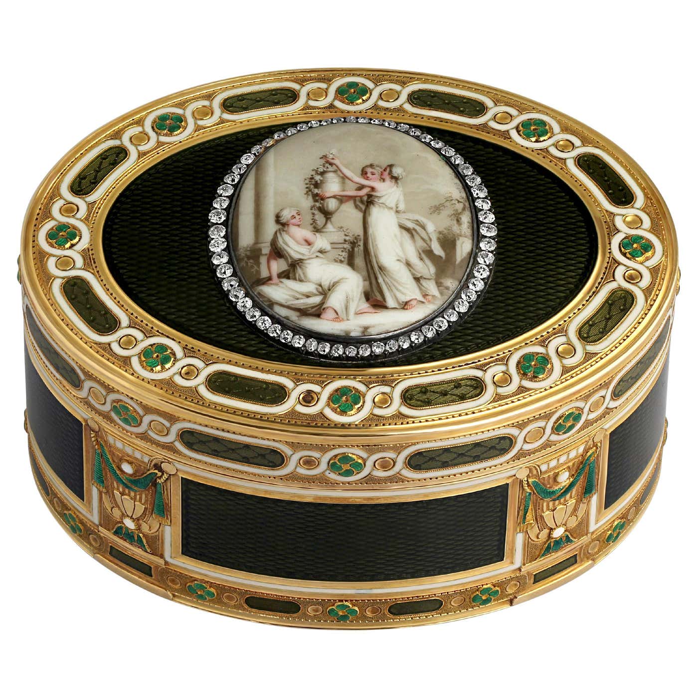 19th Century French Gold and Guilloche Enamel Snuff Box For Sale at 1stDibs