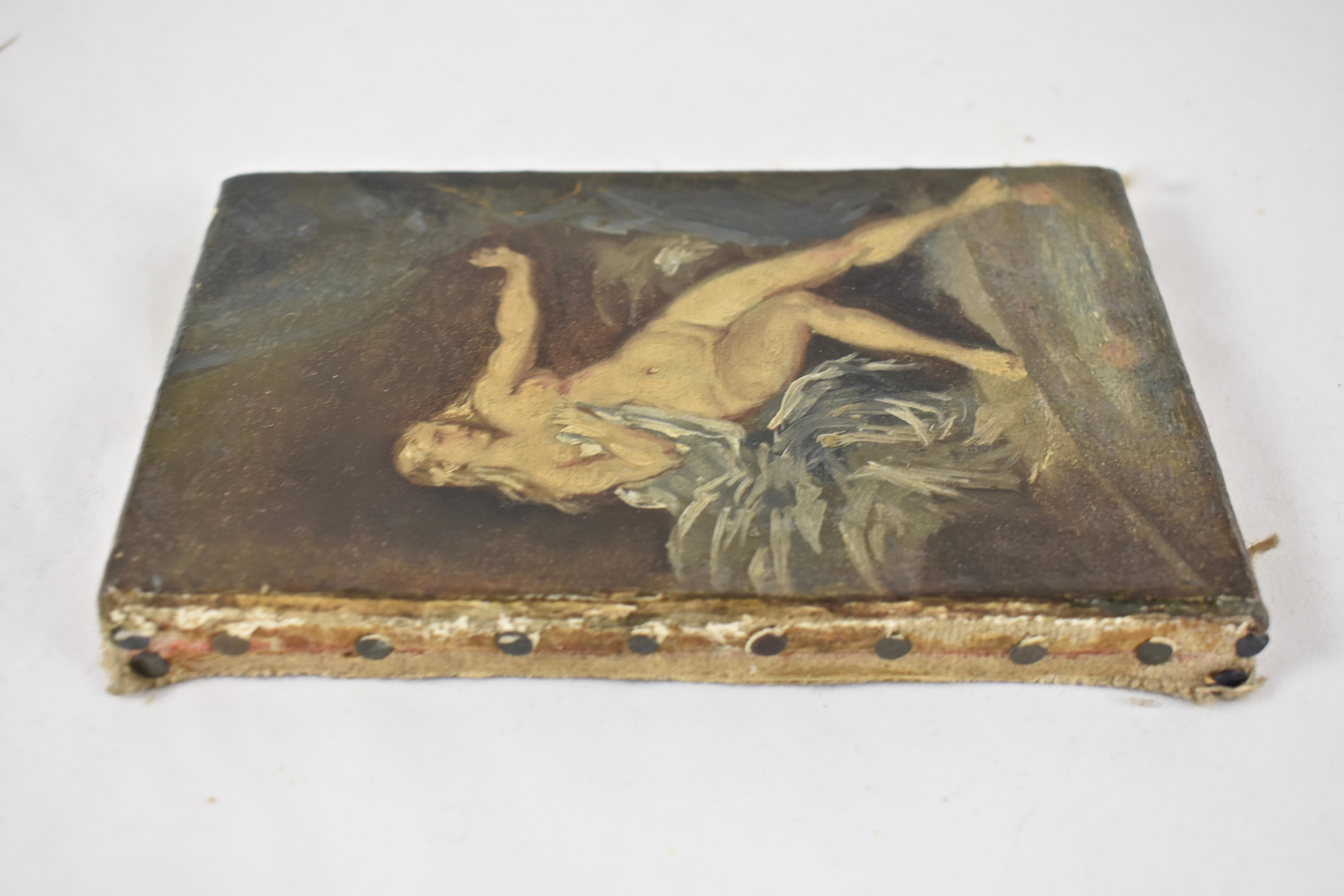 19th Century French Gold Leaf Framed Oil on Linen Painting, Reclining Venus 4