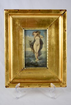 19th Century French Gold Leaf Framed Oil on Linen Painting, Venus in the Sea