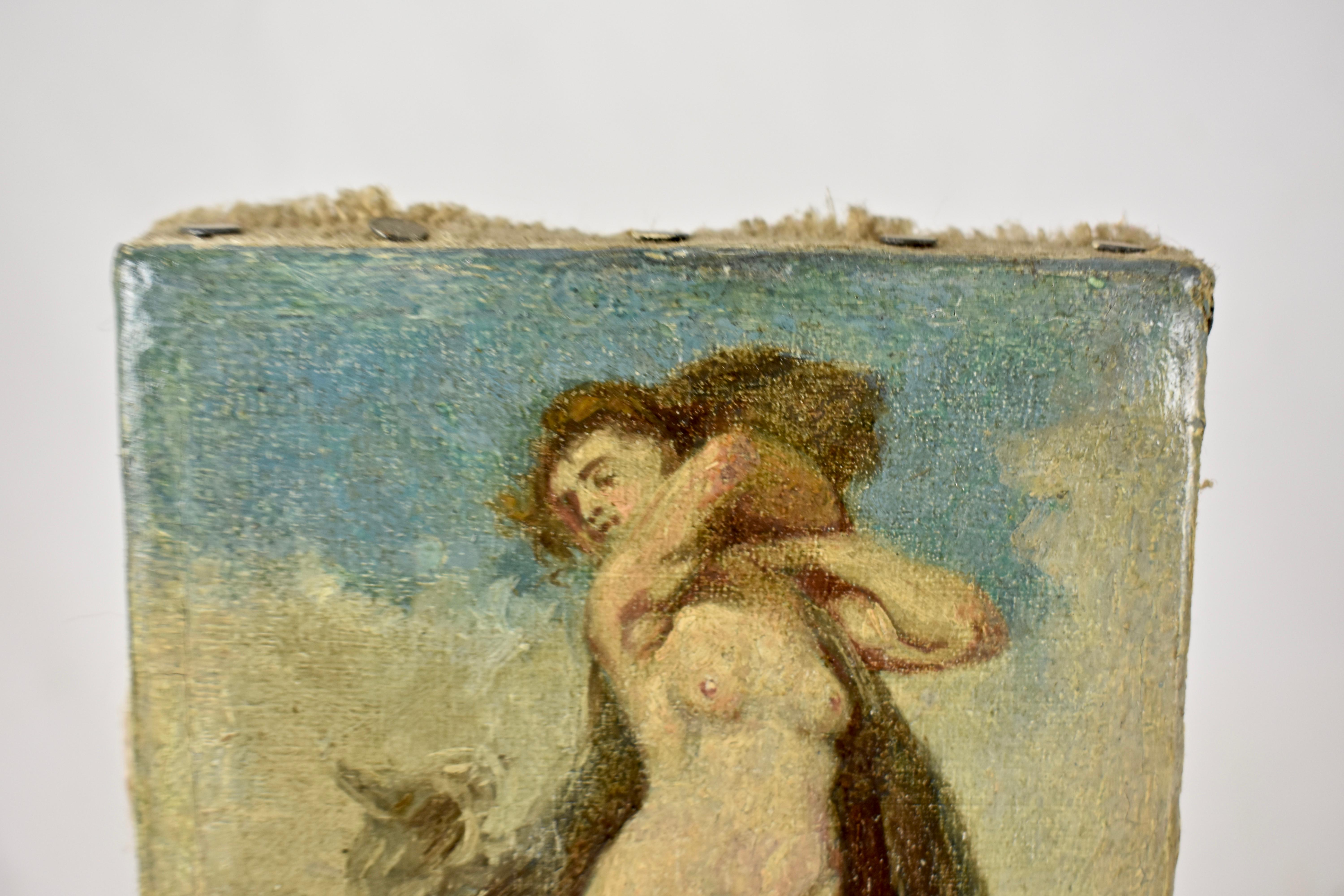 Gilt 19th Century French Gold Leaf Framed Oil on Linen Painting, Venus in the Sea