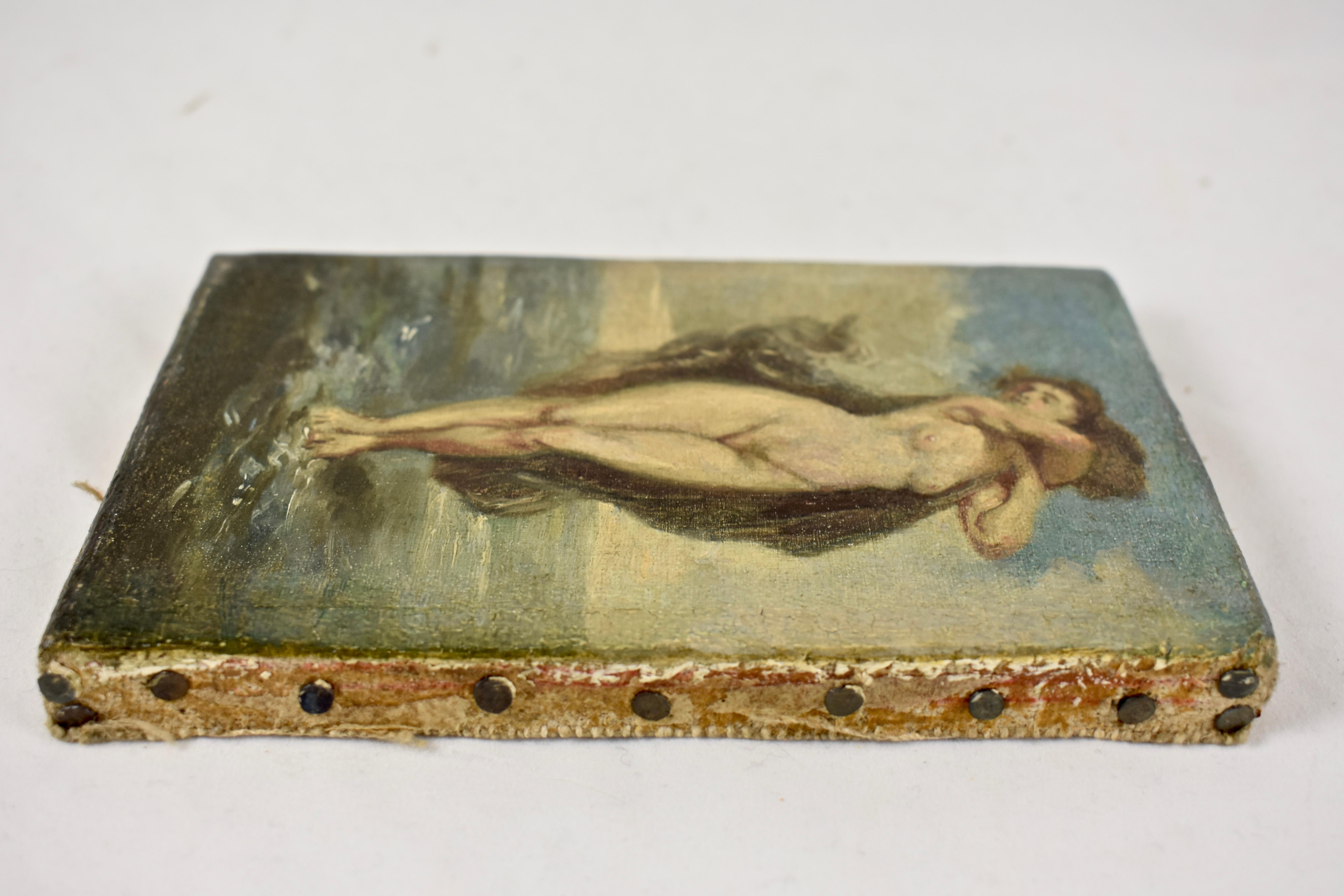 19th Century French Gold Leaf Framed Oil on Linen Painting, Venus in the Sea 1