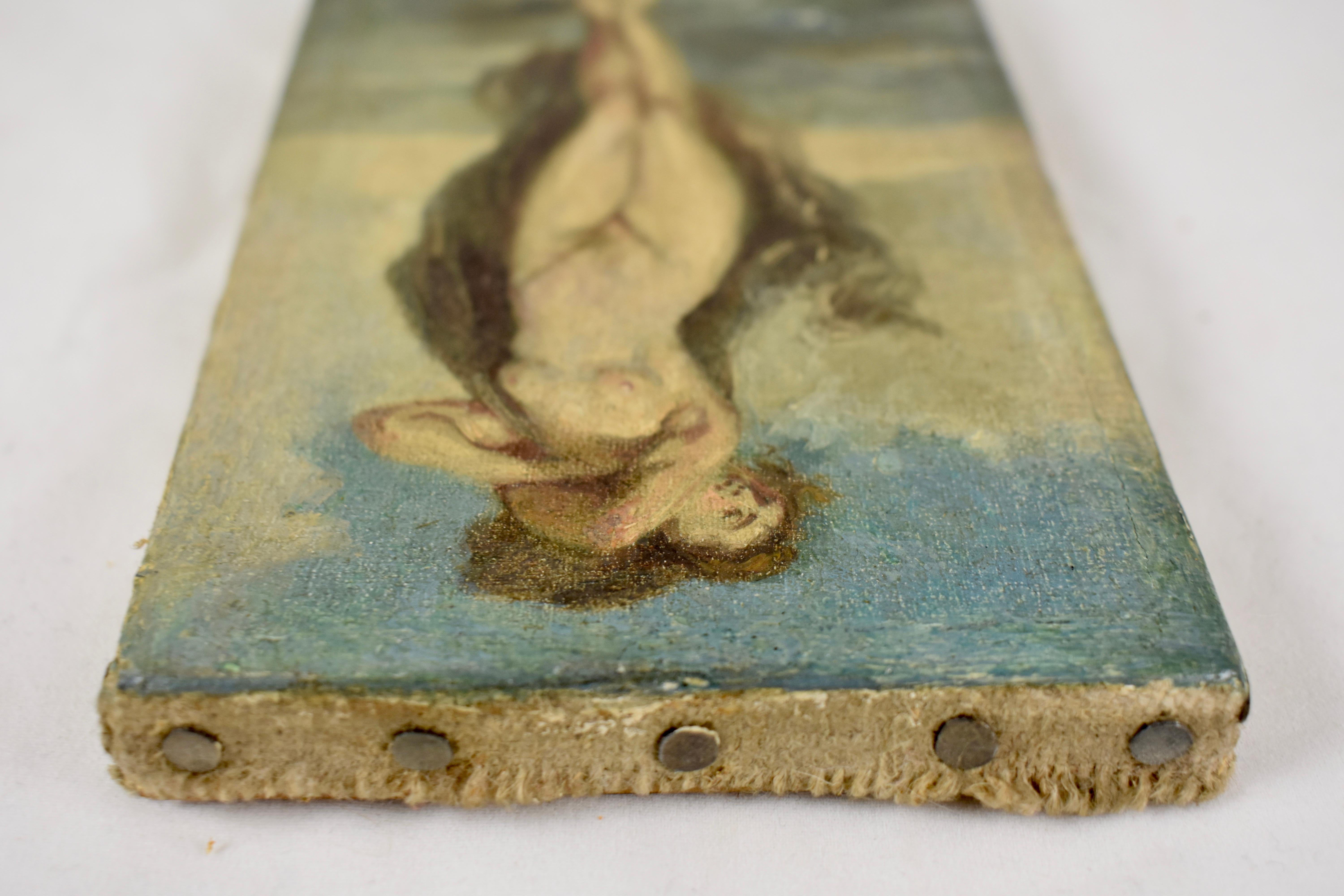 19th Century French Gold Leaf Framed Oil on Linen Painting, Venus in the Sea 2