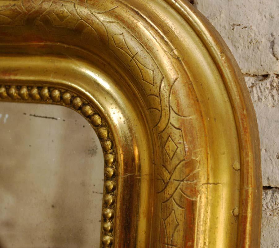 19th Century French Gold Leaf Gilt Louis Philippe Mirror 1