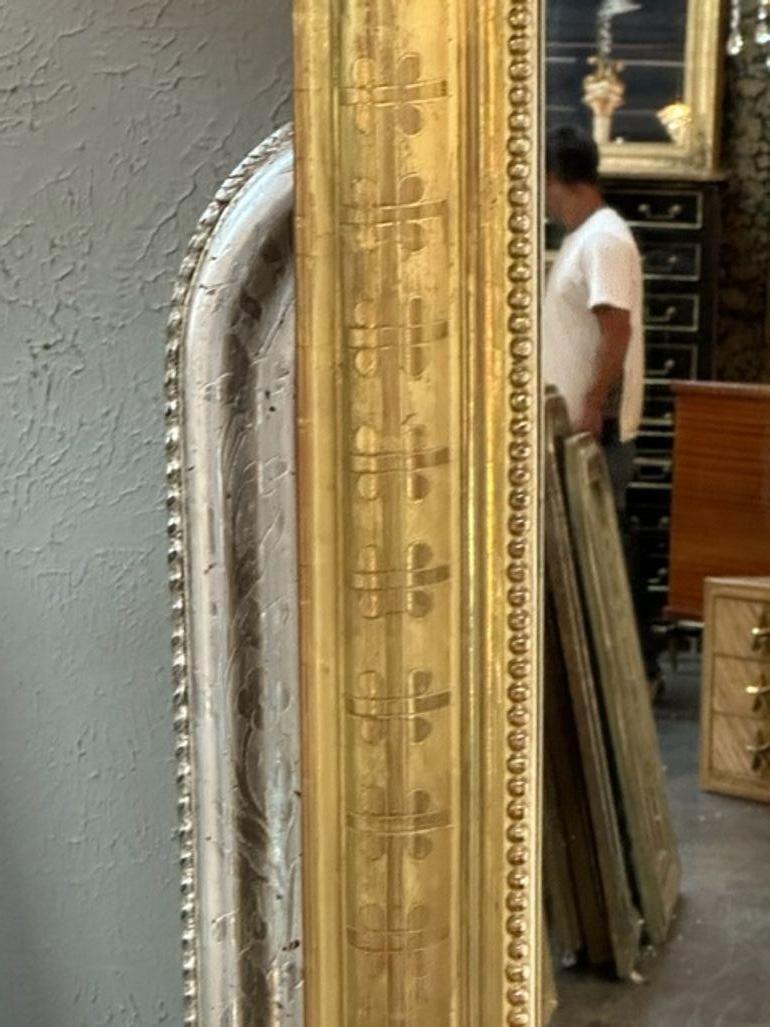 Giltwood 19th Century French Gold Leaf Louis Philippe Mirror For Sale