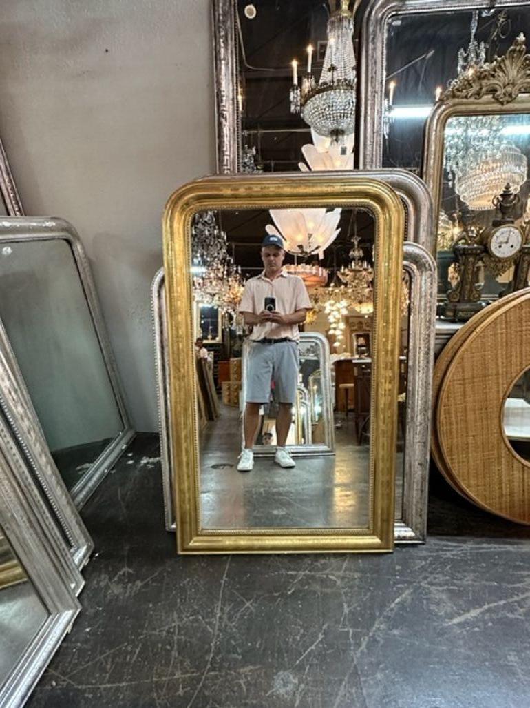 19th Century French Gold Leaf Louis Philippe Mirror For Sale 2