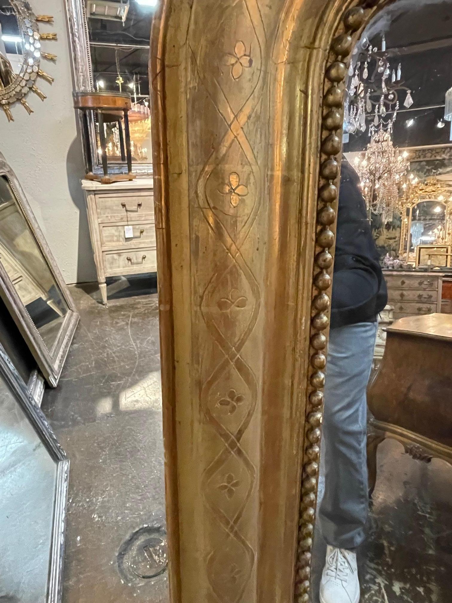 Louis Philippe 19th Century French Gold Leaf Louis Philppe Mirror with X Pattern