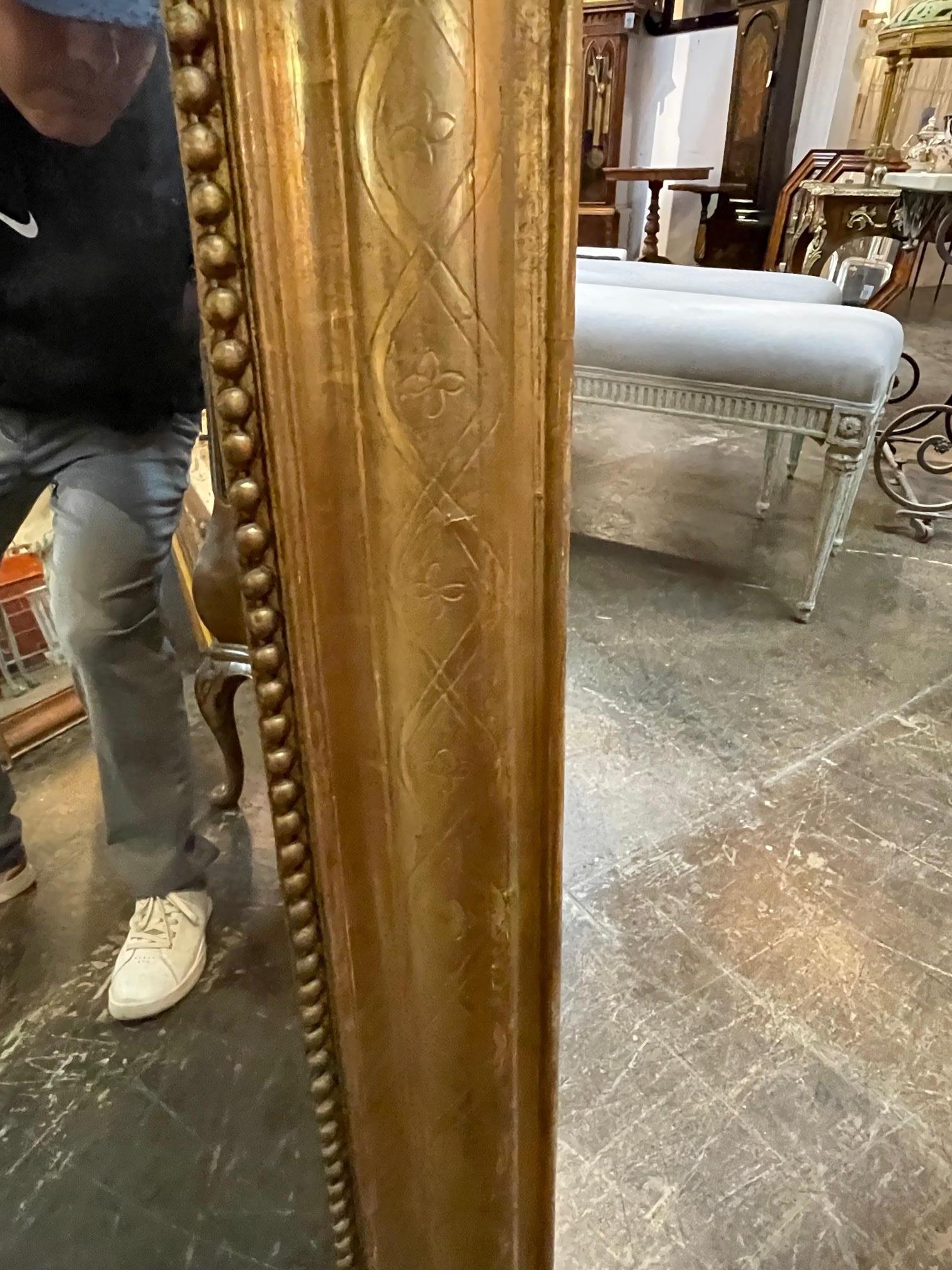 19th Century French Gold Leaf Louis Philppe Mirror with X Pattern 3