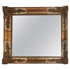 19th Century French Golden Framed Mirror with Friezes, 1890s