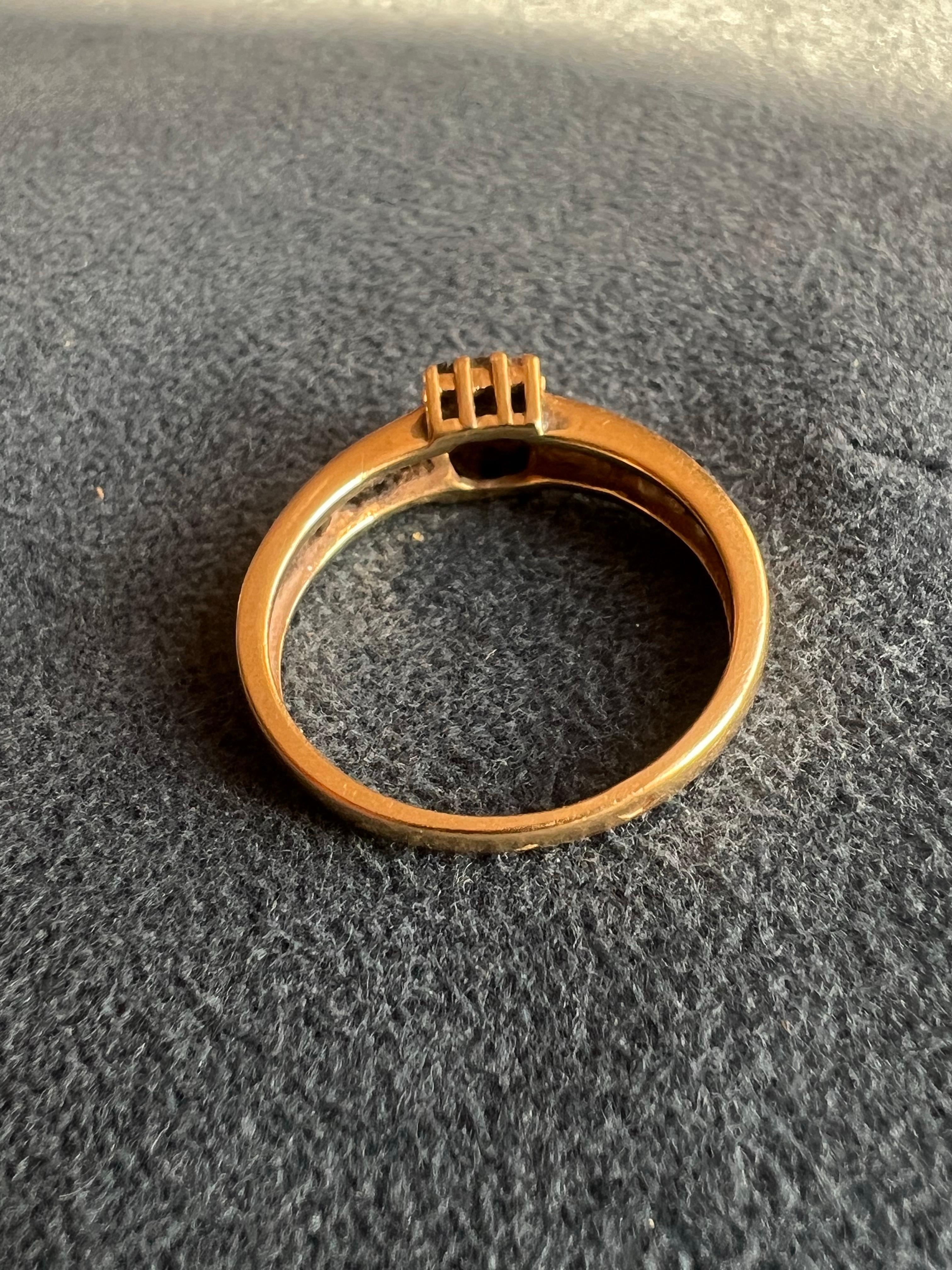 19th Century French Golden Ring with Square Crown and Diamonds For Sale 5