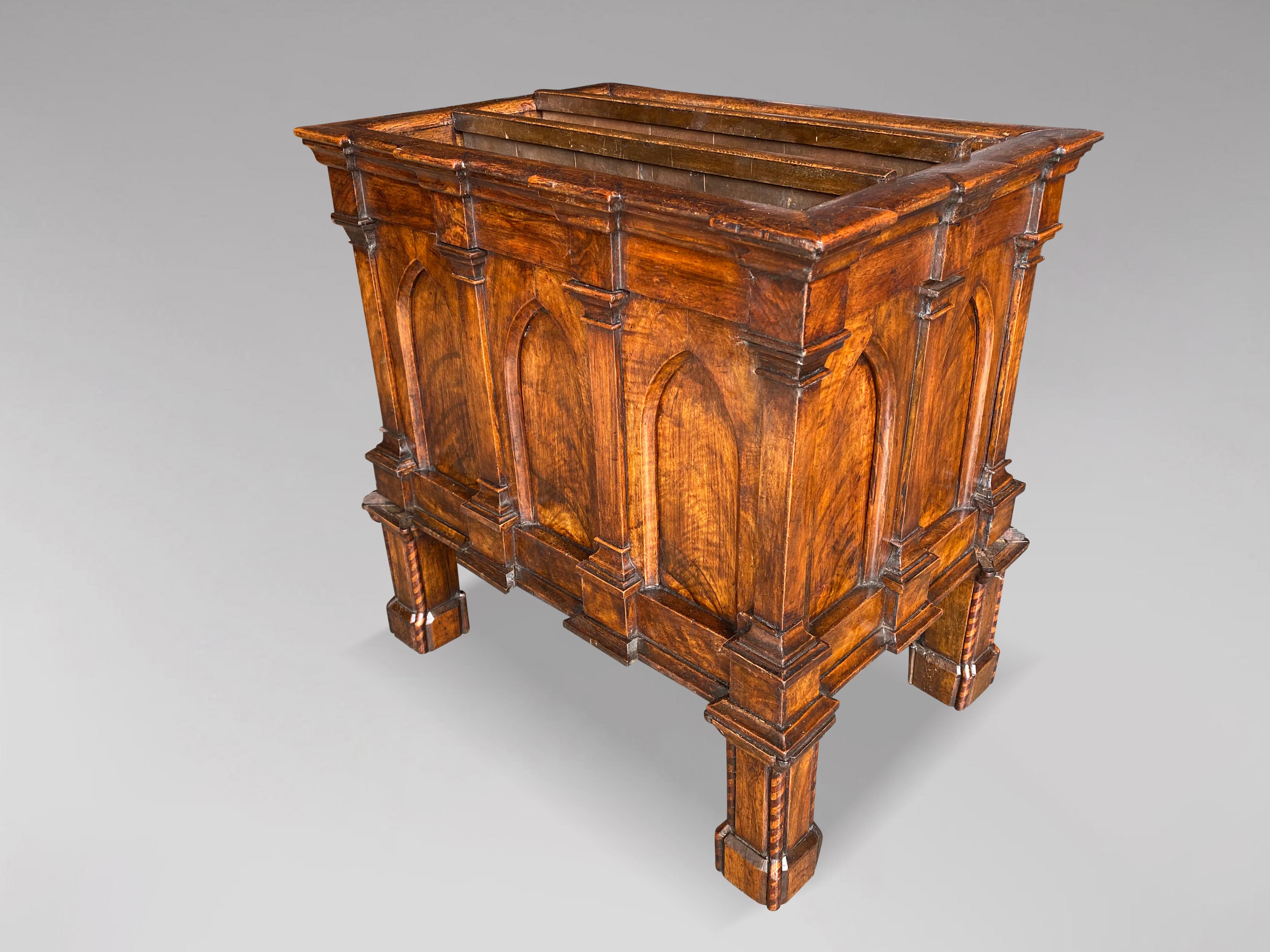 19th Century French Gothic Canterbury in Walnut For Sale 2