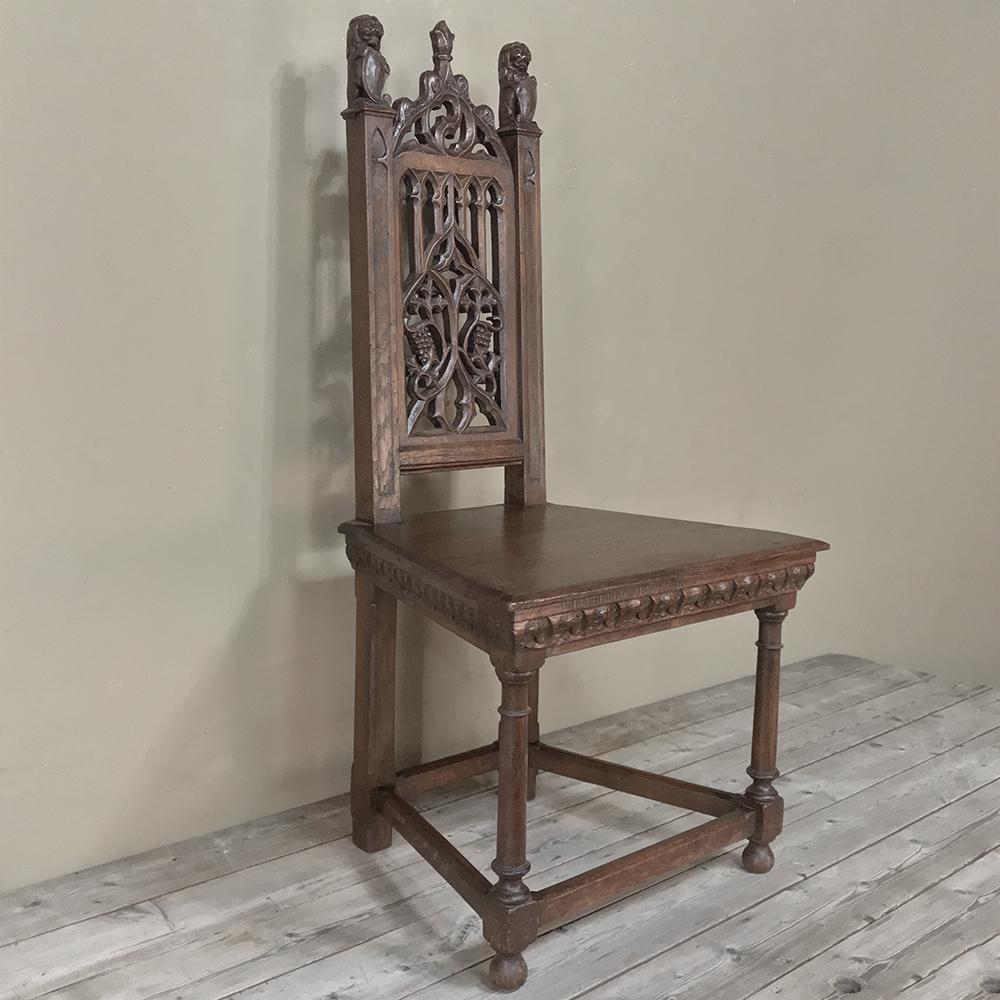 Gothic Revival 19th Century French Gothic Chair
