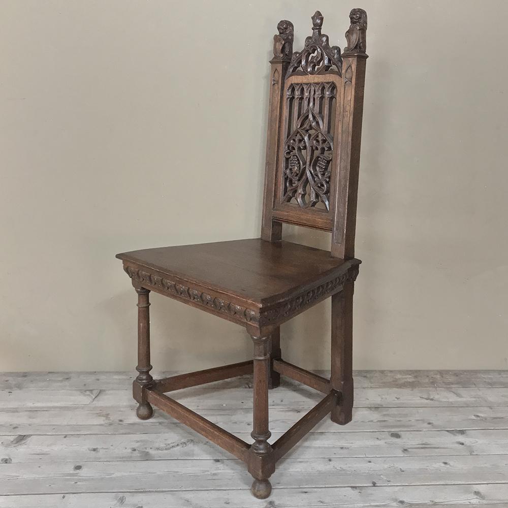 Hand-Crafted 19th Century French Gothic Chair