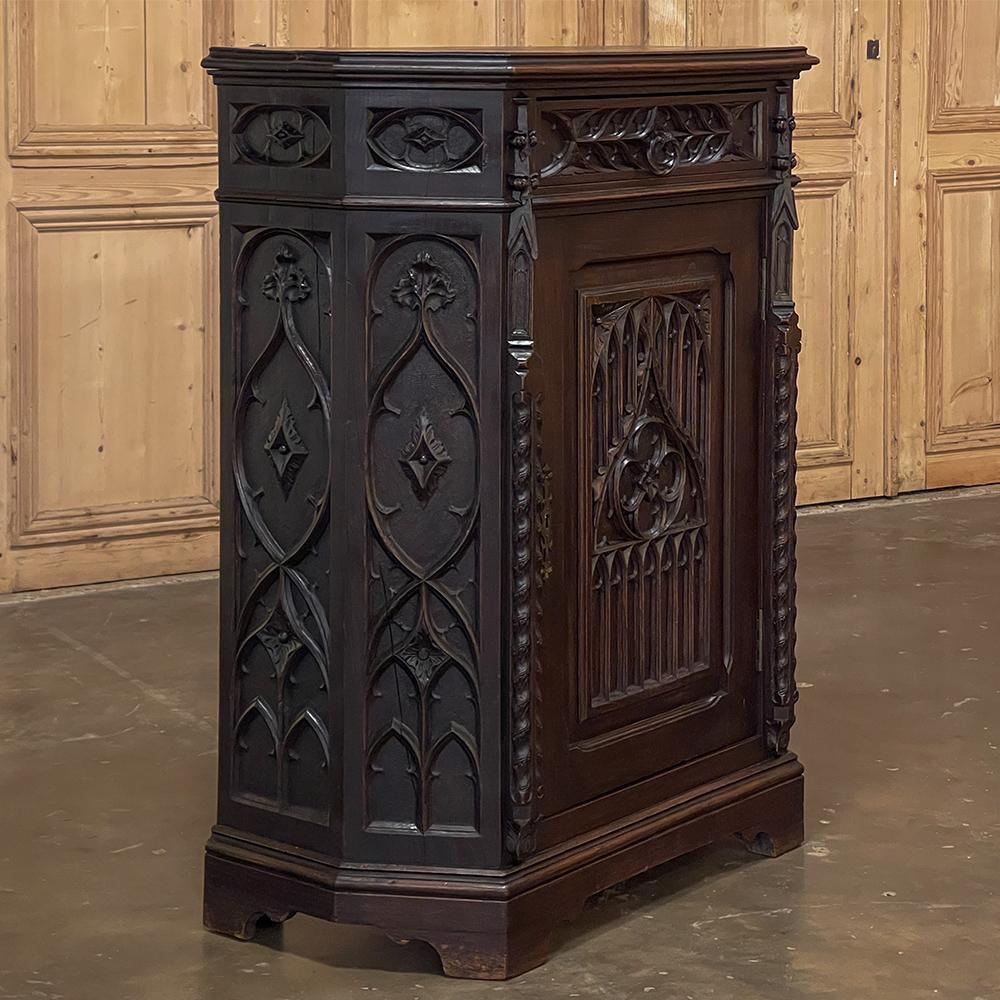 19th Century French Gothic Confiturier ~ Cabinet For Sale 5