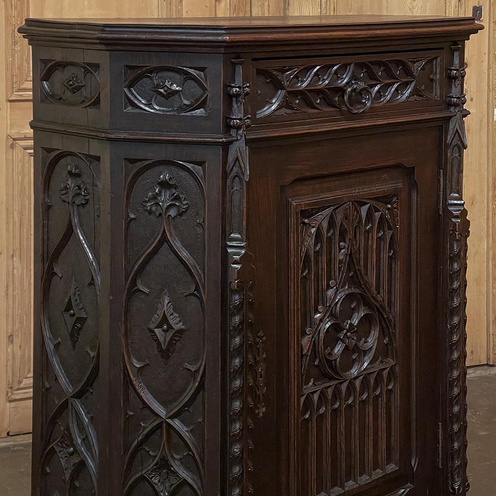 19th Century French Gothic Confiturier ~ Cabinet For Sale 6